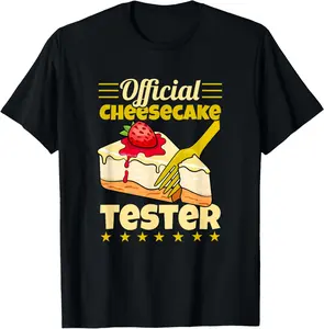 100% Cotton Unisex Official Cheesecake Tester Strawberry Cheese Cake T-Shirt