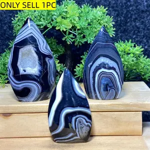 Pure Agate Water Drop Ornament, Unique Natural Crystal Geode Home Decor Gift for Collectors & Beginners, Feng Shui Accessory, Crystal Decorative Ornaments