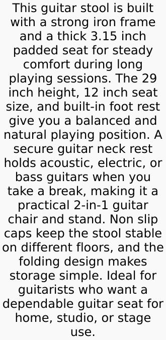 5Core Guitar Stool 3.15" Padded Chair Foldable Heavy Duty Music Seat Built in Foot Rest Guitar Stand 5Core Guitar Stool 3.15" Padded Chair Foldable Heavy Duty Music Seat Built in Foot Rest Guitar Stand