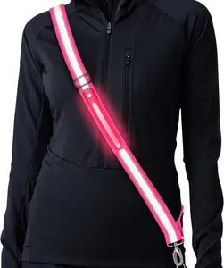 Reflective Walking Gear, Rechargeable Led Reflective Sash, Adjustable Night Walking Safety Gear, High Visibility Safety Lights for Walking at Night for Men Women Jogging Running Biking