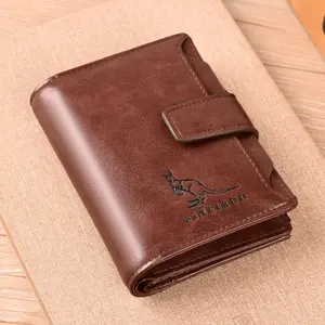 Men's wallet, men's short wallet, ID bag, multifunctional card bag, zipper, driver's license cover, anti-theft brush