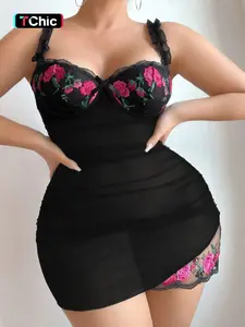 Women's Plus Size Sleeveless Spaghetti Strap Plain Slim Fit Dress, Womenswear, Sexy All Season Wear, Perfect for Casual & Stylish