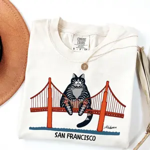 Comfort Colors® B Kliban Cat San Francisco Golden Gate T-Shirt, Popular Movie Shirt