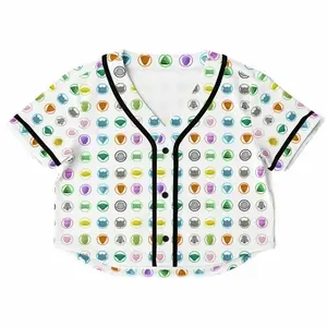 Pills of Ibiza white Cropped Baseball Jersey