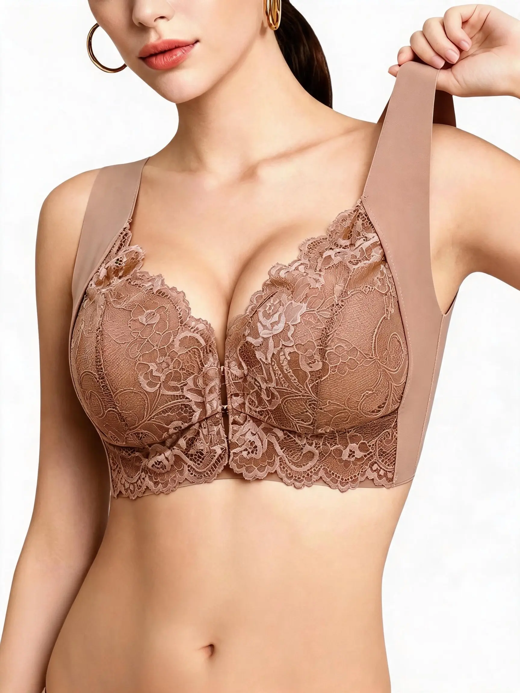 6-Pack Women’s Sexy Lace Trim Push-Up Support Bra for Everyday Wear — Enhances Cup Size coverage elegant