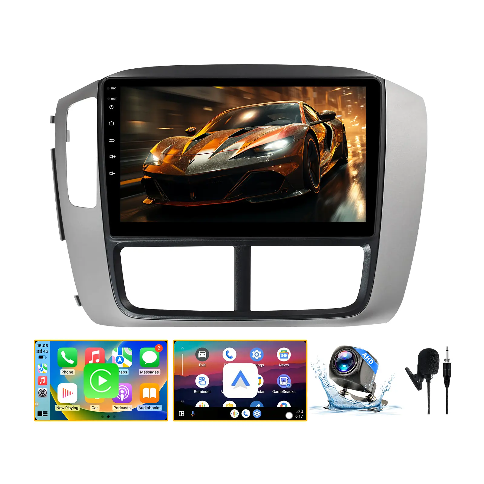 9-Inch Android 13 Car Stereo Head Unit for Honda Pilot 2006-2008, Wireless CarPlay&Android Auto, GPS Navigation, FM Radio, WiFi, Bluetooth, Reverse Camera, SWC, Wireless Sync, Engineer Help