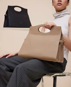 OLEADA Captain Briefcase - Fits up to 14" Laptop, Lightweight Waterproof Leather Briefcase with Adjustable Strap Trolley Sleeve