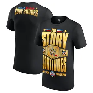 WWE Fan T-Shirt, Hoodie, Sweatshirt Cody Rhodes WrestleMania 40 Champion The Story Continues S to 3XL Classic Cotton