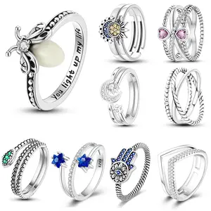 2025 New 925 Sterling Silver Original Ring For Women Fashion Jewelry Zircon Stackable firefly Star Romantic Valentine’s Day Gift