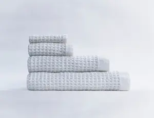 White Bamboo Bath Towel Complete Set - Includes Hand Towel and Bath Sheet, Lightweight, Fast-Drying Multi-Piece Pack