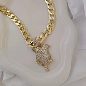 cuban 226 chain with charm 415 tulipan