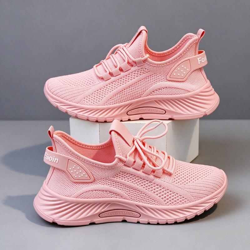 Women's Casual Trainers 2026 - Shoes for Women, Breathable Mesh Lightweight Sneakers, Non-Slip Thick Sole for Daily Walking, Retro Casual Charm & Modern Comfort, Black White Khaki Pink, Christmas Gift for Her, Women's Sneakers