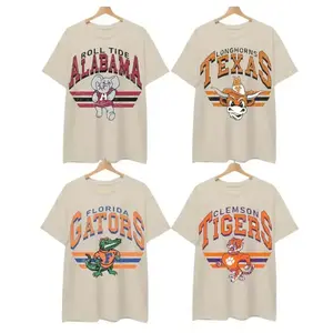 Retro College Football Mascot T-Shirt – Classic unisex cotton tee in Sand Color. Perfect for football fans who love vintage style!, Football T-shirt - MB