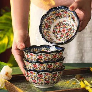 Ceramic Cereal Bowls, 5 Inch Serving Bowl Set of 4/6/8, Perfect for Cereal, Soup, Snacks, Rice & Salads, Microwave & Dishwasher Safe, Kitchenware Ceramics