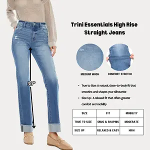 KANCAN - Trini Essentials Women's Denim High Rise Straight