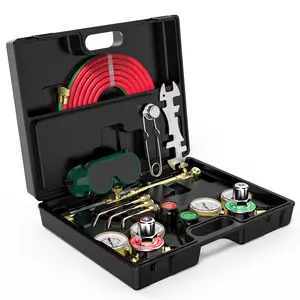 YESWELDER Oxygen & Acetylene Torch Kit with Regulators, Hoses, Goggles & Nozzles | Professional Gas Welding, Brazing & Cutting Tools Set