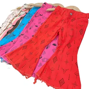 toddler girl bell bottom jeans western clothes party wear baby western fashion girl jeans