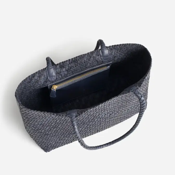 Madewell Women's Signature Woven Tote Bag - Large Braided Leather Shoulder Bag, Spacious for Everyday Work & Shopping