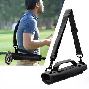 1pc Shoulder Mounted Golf Club Bag Mini Portable Golf Club Bag | Lightweight, Foldable, Suitable for Men and Women, Travel Storage for 3-5 Clubs, Black Oxford Cloth