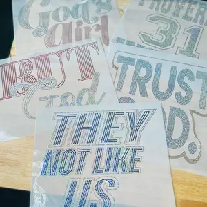 TRUST GOD MIX Bundle   bling transfers. Iron On Heat Press, Includes Various Graphics and Decorative Elements   Heat press temperature 300 for 15 seconds . Cool For 10 seconds and peel.