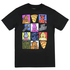 Five Nights at Freddy's Shirt Boys' Get Ready Game Over Grid Design Short Sleeve Top