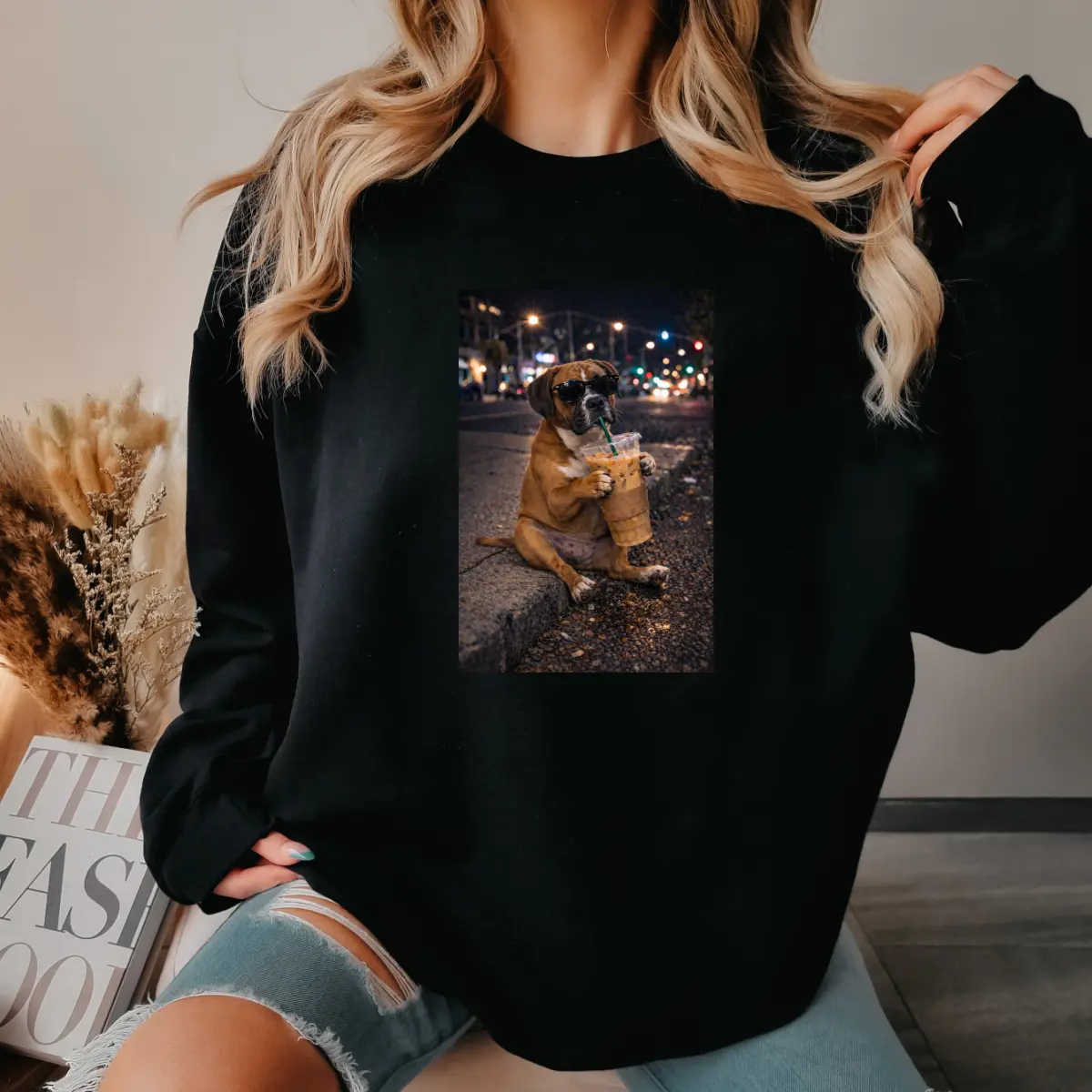 coffee dog sweatshirt