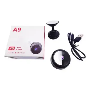 A9 Super Mini Digital WiFi Security Camera - 1080p HD, 180-Wide Angle, Night Vision, Weatherproof Home Security Monitor with Instant Alert (Tech Accessory)