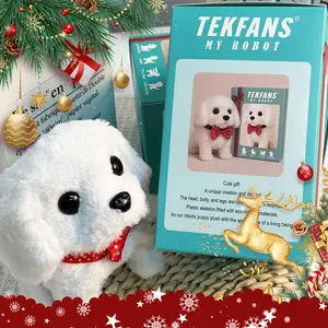 Robotic Realistic Puppy Toy, Realistic Robotic Dog Plush Toy Cute Puppy Electric Pet Dog Robotic Realistic Dog - Barking, Moving, Tail-Wagging Fun! Companion Toys for Pets, Kids’ Companion Toy, Ideal for Gifts, Holiday Surprises and Family Gatherings