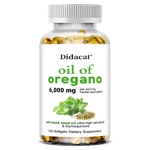 Didacat Oil of Oregano Health Supplement, Supports Gut Health and Immune Health - 120 Capsules