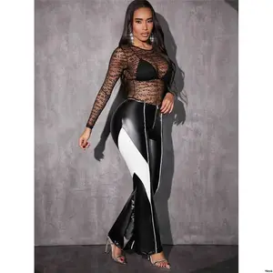 NoBra ( SleevedBodysuit - SpringLetterPatternTransparentMeshBlackTightAndSexyLong ; RadianaSummer )