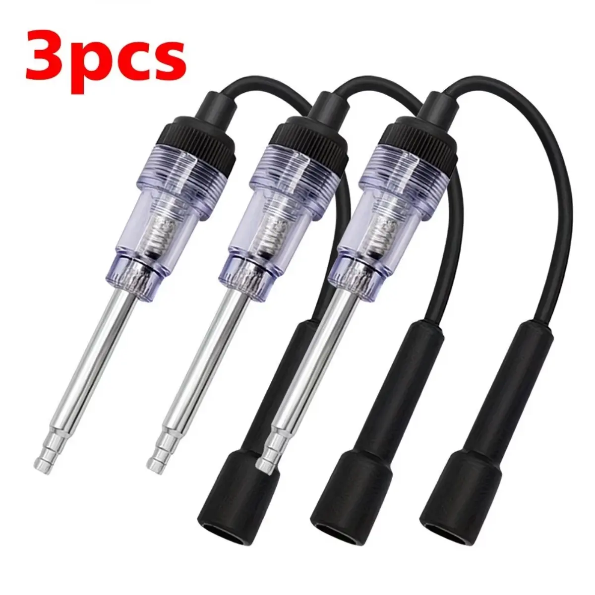 3pcs Spark Plug Tester Small Engine - Inline Spark Tester Spark Tester Samll Engine Plug Ignition Straight Boot Tester Light Inline Spark Plug Tester for Automotive, Lawnmower, Car Engines