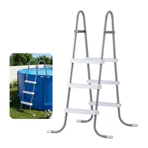 fathersdaygift VEVOR Above Ground Pool Ladder, 3-Step Steel A-Frame Swimming Pool Stairs for 42 in High Wall, 300 lbs Capacity Entry/Exit Steps with Secure Non-Slip Sturdy Wide Step, Easy Setup, Gray White
