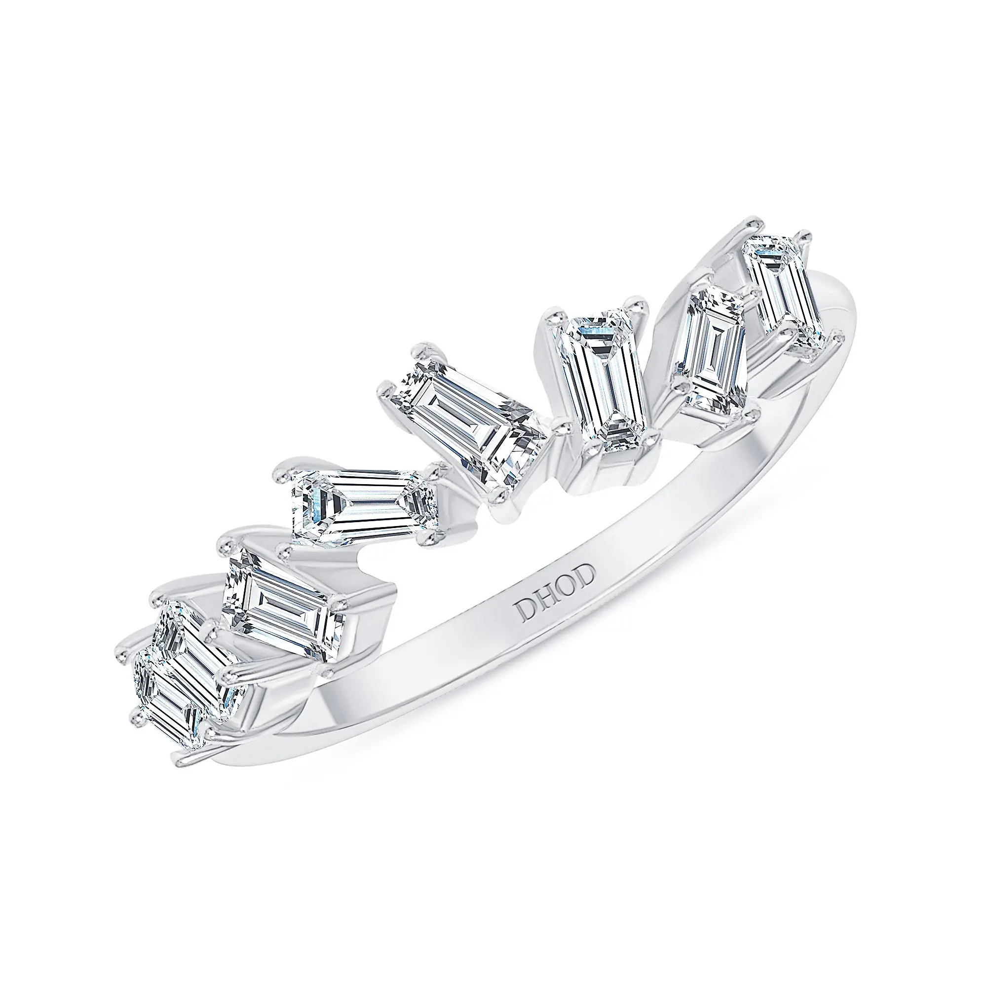 14K Gold Art Deco Diamond Baguette Wedding Band