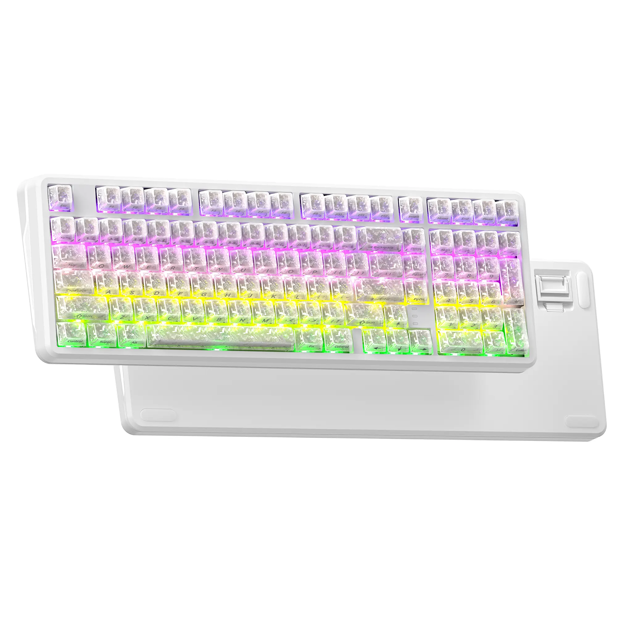 XVX M98 Tri-Mode Wireless Mechanical Keyboard with Number Pad,  BT5.0/2.4GHz/USB-C, Pre-lubed Switches, Gasket Structure, Hot Swappable Custom Creamy Keyboard, 8000mAh, Gaming Keyboard, Office keyboard, RGB Backlit