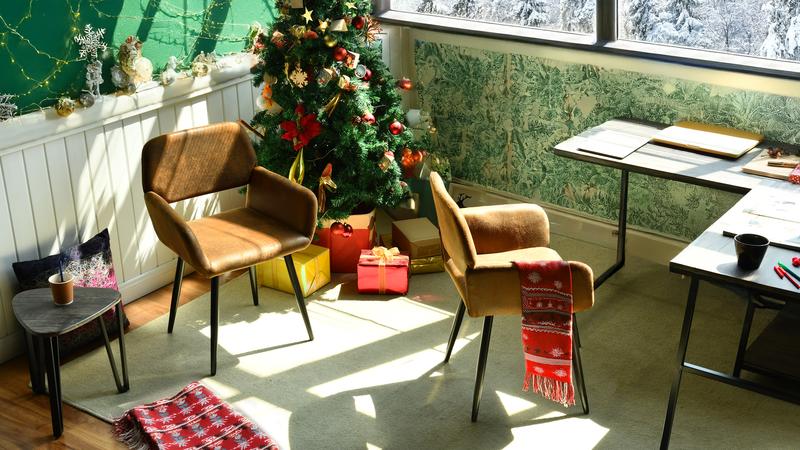 【Deal】Homy Casa Dining Chair Set of 2 for Vanity and Living Room, Mid-Century Upholstered Kitchen Side Chairs