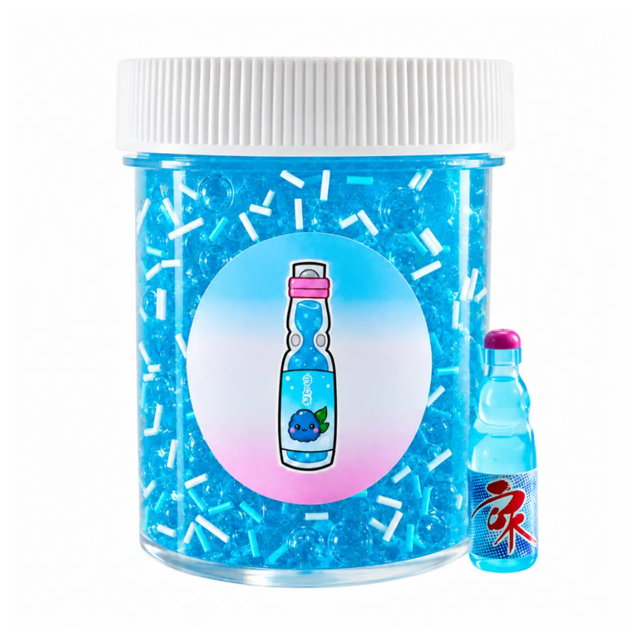 Hoshimi Slimes Ramune Blue Raspberry Soda Clear Slime Thick Handmade Scented Sensory Play Toy for Ages 8+ with Charm Beads and Sprinkle Pack Slime Kit Squishies Sensory Bundle Sensory Cuddle Box
