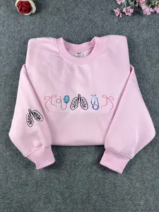 Embroidered Respiratory Therapist Sweatshirt, Respiratory Sweatshirt Embroidered Pulmonologist Crewneck Gift Student, Trendy Crewneck Shirt
