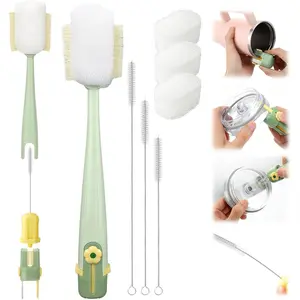 5 in 1 Bottle Cleaning Brush Set,Multifunctional Water Bottle Brush and Straw Cleaner Brush,Cleaning Tool Kit for Owala/Stanley/Yeti/Simple Modern Tumbler Cup Accessories,Kitchen Gadgets