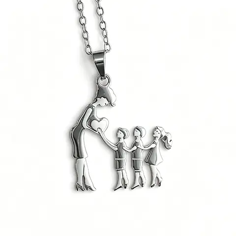 Family Members Necklace - Mom & Kids Pendant, "A Mother's Love Always With You", Perfect Necklace Gift for Women & Mothers