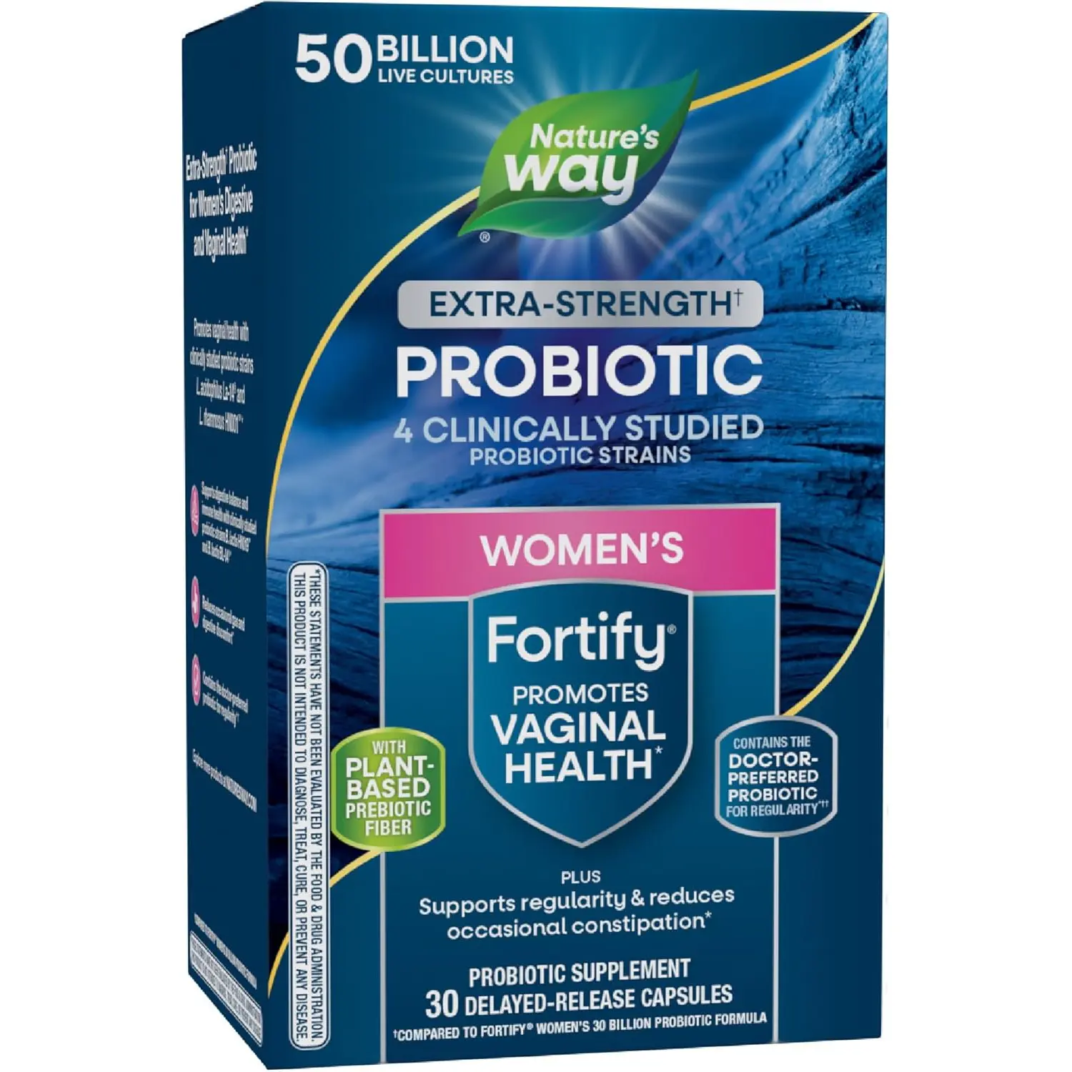 Fortify Extra Strength Women Probiotic 50 Billion CFU Multi Strain Probiotic for Digestive Vaginal and Immune Support Once Daily 30 Capsules