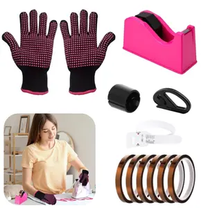 12 piece sublimation tape dispenser set, including gloves, thermal tape, tape dispenser, scissors and other tools, suitable for office, home, DIY projects and handicrafts