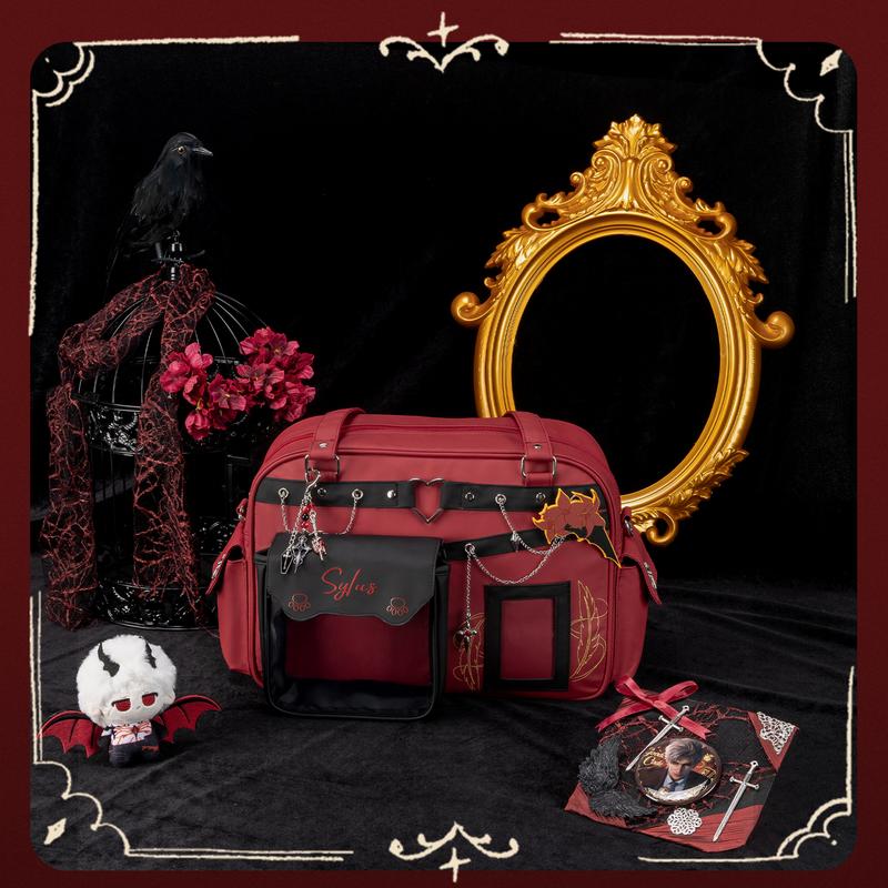 KabaqooOfficial Qin Che Anime Ita Bag for Women Red Large Crossbody Bag with Clear Front Pocket Perfect for Pins Charms & Collections