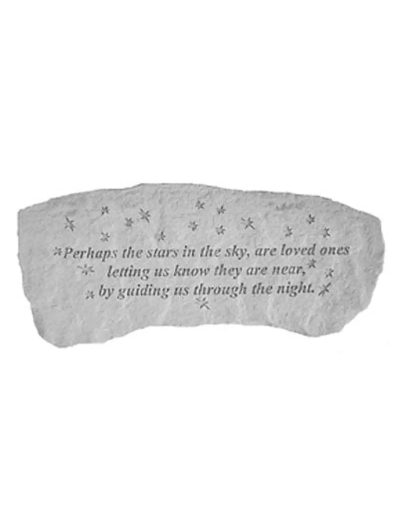 Kay Berry Inc. Cast Stone Weatherproof Memorial Bench, "Perhaps The Stars In The Sky" Design, 29x12x14.5" Outdoor Home Decor Furniture