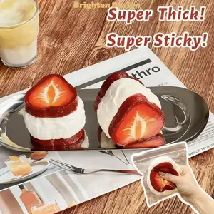 Strawberry Cake Squeeze Toy, Squishies, Soft Slow Bounce Sensory Toy, Ventilation Relaxation Tool, Durable Unique Design, Adult Essential Stress Relief