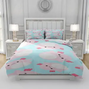 3Pcs Squishmallow Archie small animals Themed Soft, Warm Touch All-Season Bedding, Dorm Bedroom Universal Comfort Choice, Hot Christmas Holiday Warm Gift, 1 Duvet Cover 2 Pillowcases (No Insert)