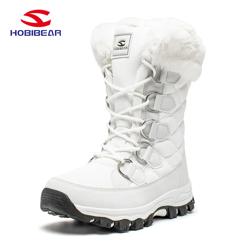 HOBIBEAR Women's Winter Casual Shoes - Warm Faux Fur Lined Synthetic Footwear, Water-Resistant Laced Snow Boots for Cold Weather Outdoor Use