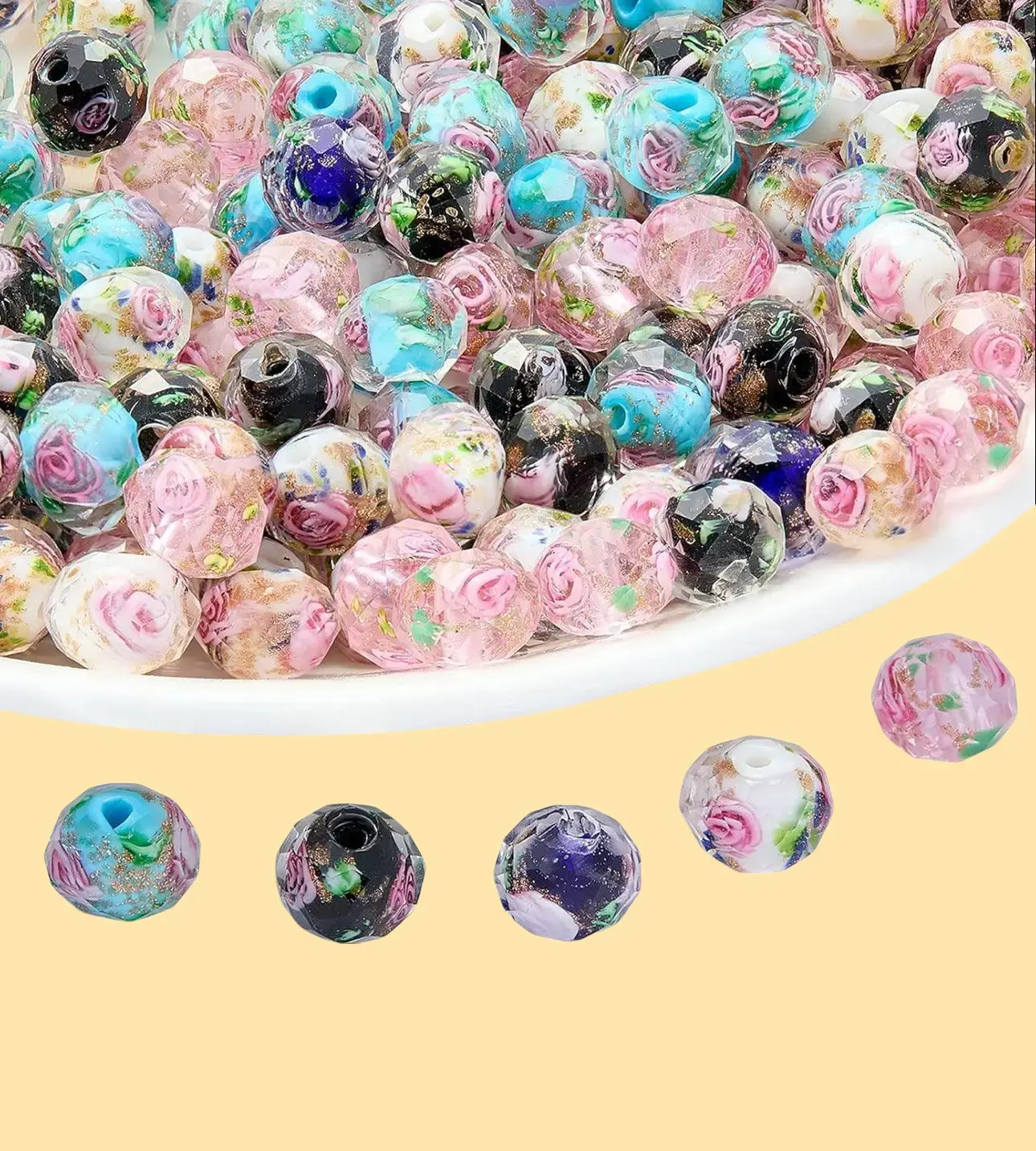 3D Roses Beads 20mm - Vibrant Colors for Pens Keychains & Bracelets - Pack of 25 50 or 100 - High-Quality Beads for Creative Accessories