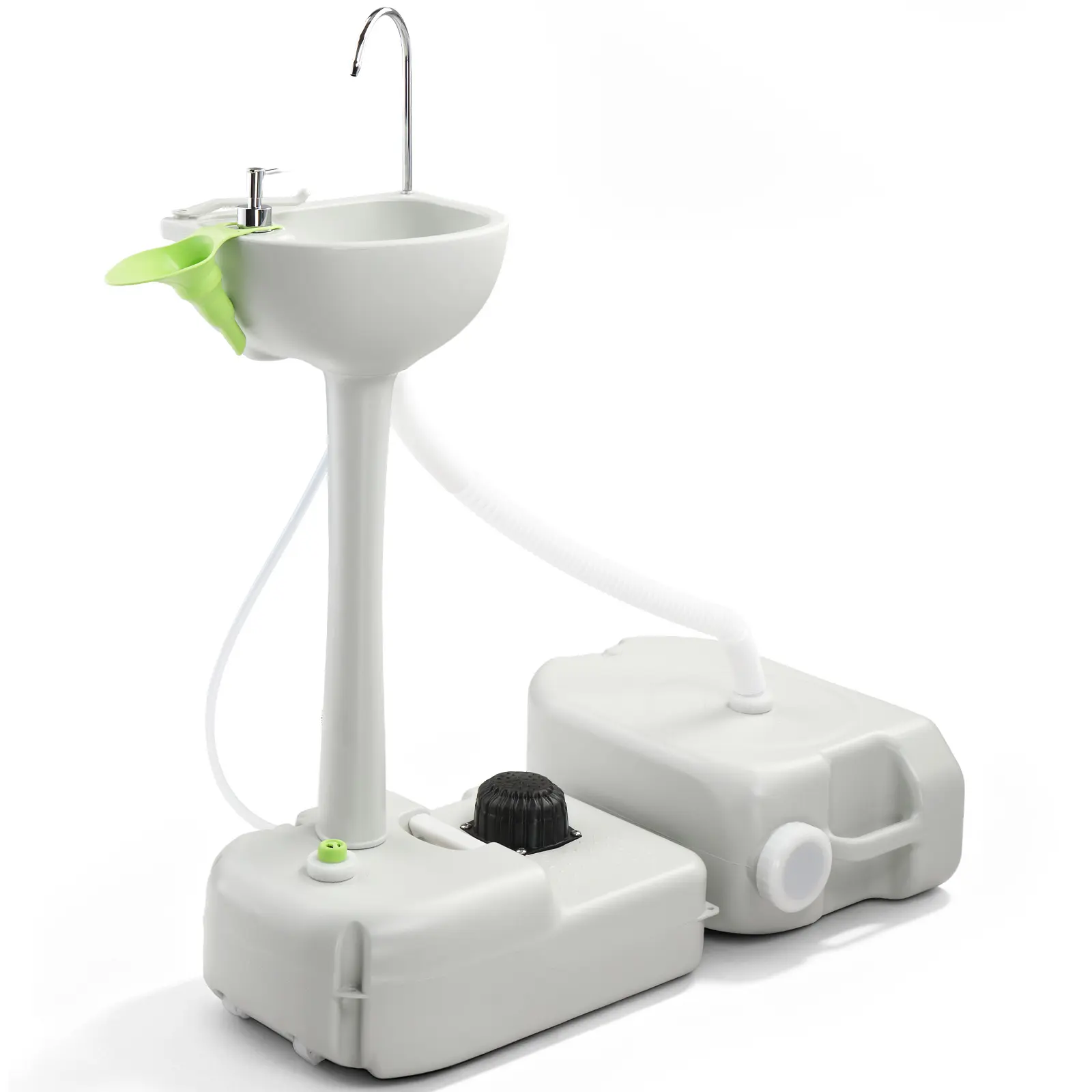 Portable Outdoor HDPE Plastic Hand Sink with 24L Recovery Tank, Sturdy Base, No-Tool Setup, Lightweight Design for Camping, Job Sites, Single Unit