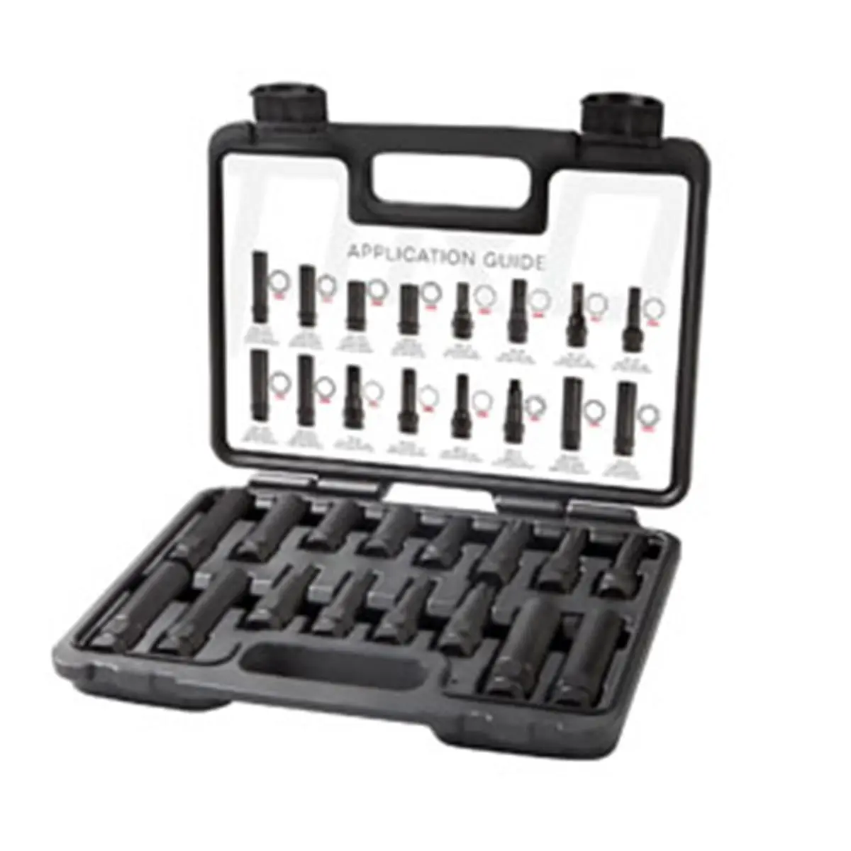 Steelman 16-Piece Locking Lug Master Key Set - Chrome Vanadium Steel Socket Combination Tool for Boating Aftermarket Wheels with Extra-Long, Thin-Wall, Double-Hex Head Keys