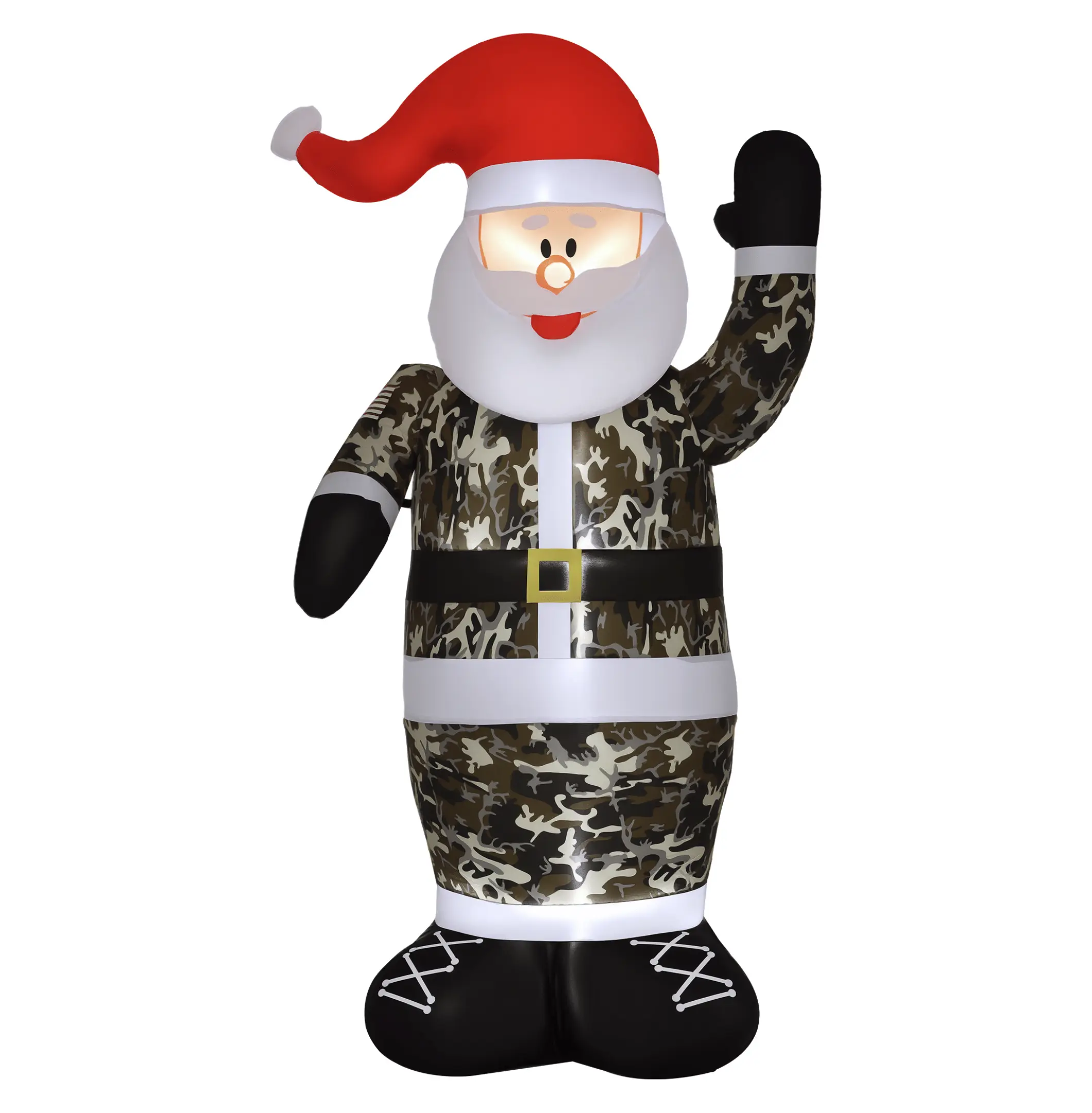 8ft Christmas Inflatables Outdoor Santa Claus Camouflage Decor with Lights Default Title